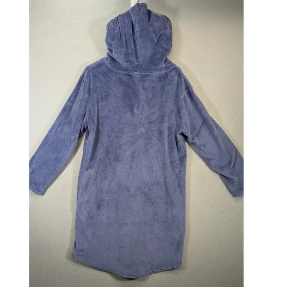32 Degrees Heat Sleepwear Plush Hooded Lounger Robe S M Purple - Picture 3 of 9